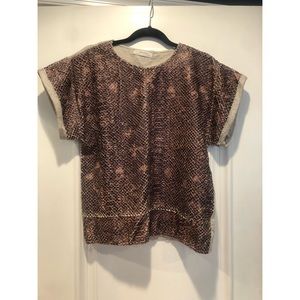 Zara Snakeskin Cropped Sweatshirt - Size Medium